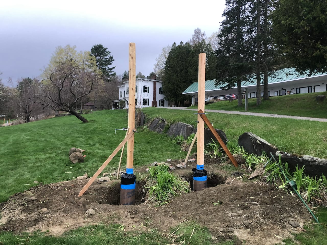 New posts set in the ground.