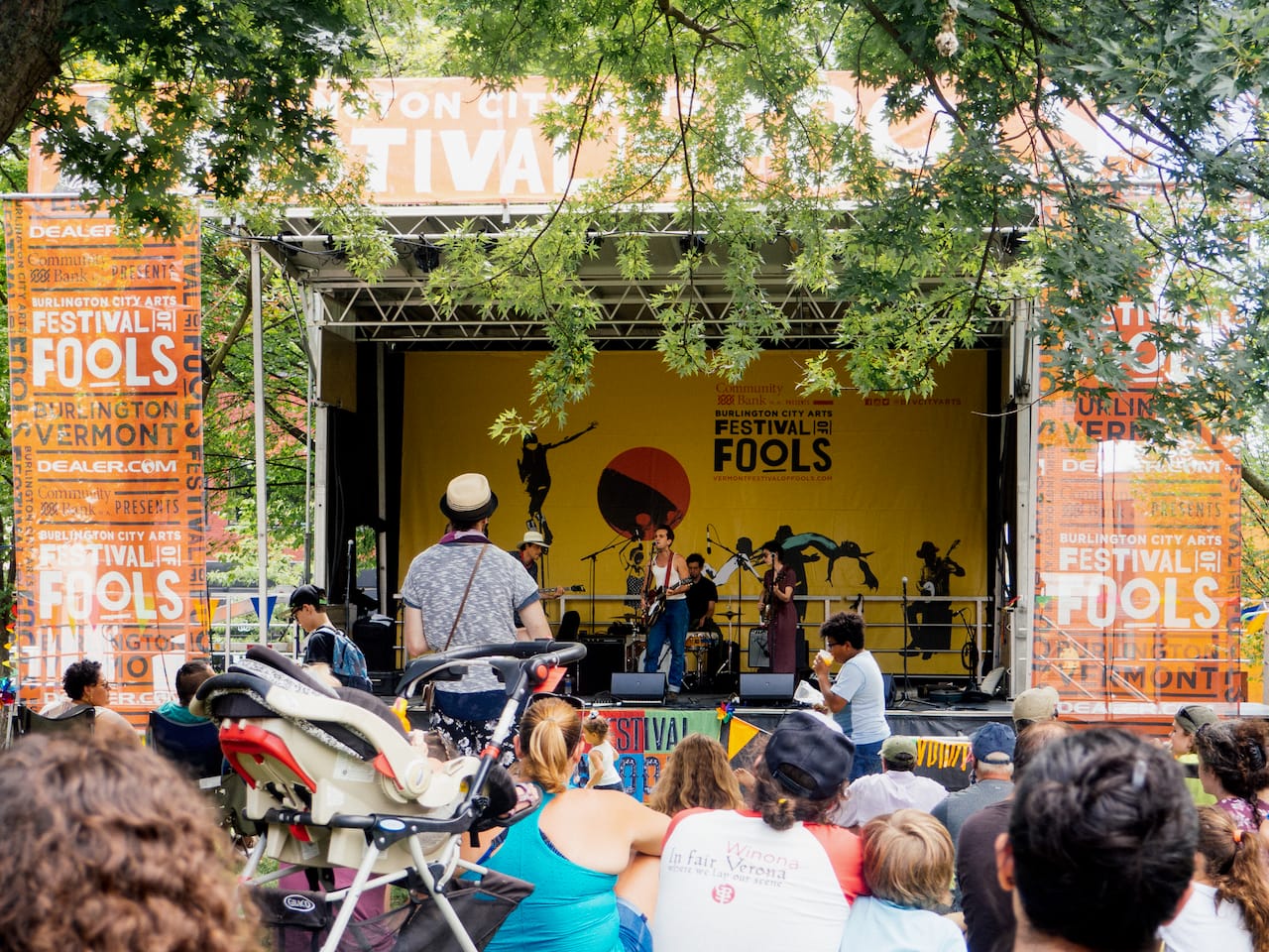 The main stage and the crowd.