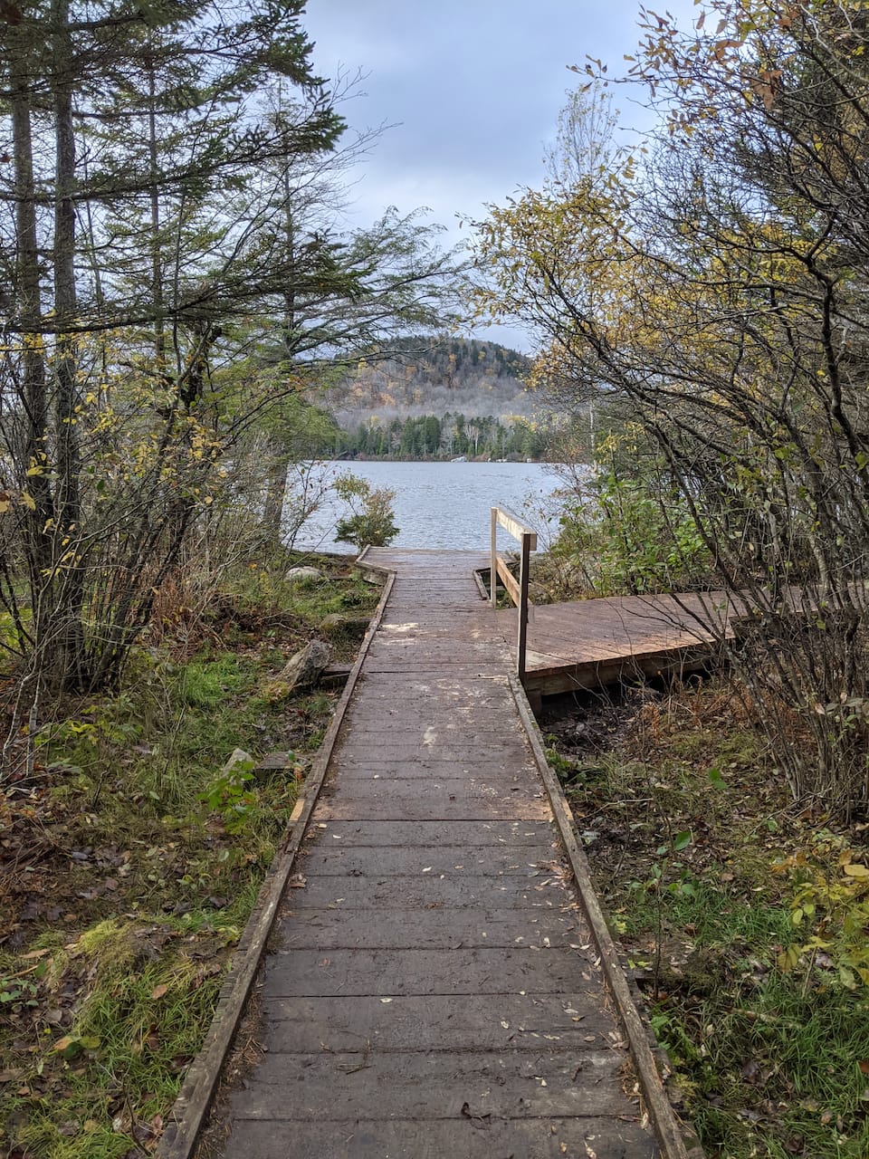 A finished boardwalk down to the water.