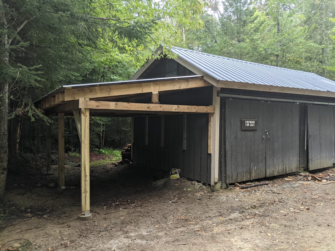 A storage lean-to.